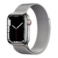 Apple Watch Series 7 GPS Cellular 41 Mm Acier Inoxydable Argenté Avec Bracelet Milanais