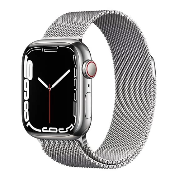Apple Watch Series 7 GPS Cellular 41 Mm Acier Inoxydable Argenté Avec Bracelet Milanais 3 Apple Watch Series 7 GPS Cellular 41 Mm Acier Inoxydable Argenté Avec Bracelet Milanais