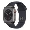 Apple Watch Series 8 GPS + Cellular 41 Mm Acier Inoxydable Graphite Avec Bracelet Sport Minuit