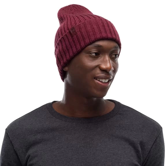 Bonnet Buff Merino Wool Knit Norval Armor Grenat Femme 4 Bonnet Buff Merino Wool Knit Norval Armor Grenat Femme – Image 2