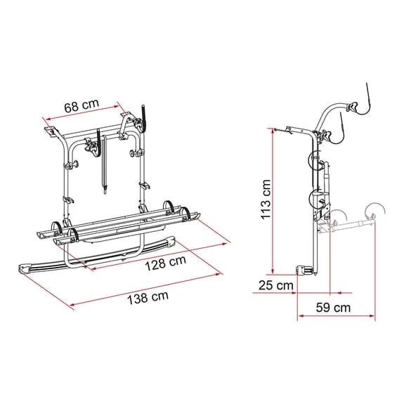 Porte-vélos Fiamma Volkswagen Caddy Pour 2/4 Vélos Gris Argenté Noir Rouge 4 Porte-vélos Fiamma Volkswagen Caddy Pour 2/4 Vélos Gris Argenté Noir Rouge – Image 2