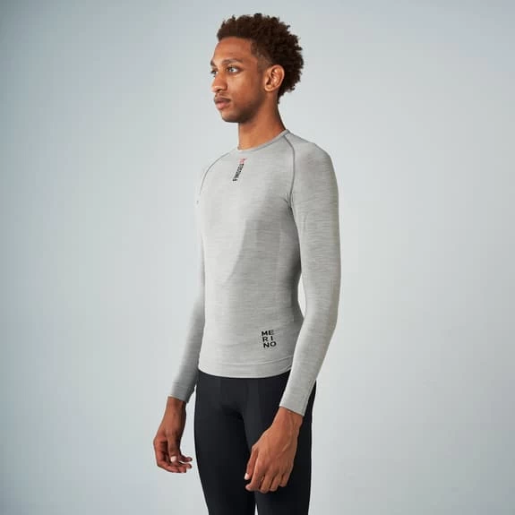 Maillot De Corps Finisseur Merino Thermal Manche Longue Gris 6 Maillot De Corps Finisseur Merino Thermal Manche Longue Gris – Image 4
