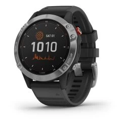 Garmin Fenix 6 Solar Argent Avec Bracelet Noir