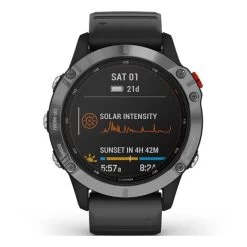 Garmin Fenix 6 Solar Argent Avec Bracelet Noir -Sport Équipements Magasin ga 010 02410 00 003