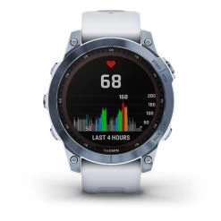 Garmin Fenix 7 Sapphire Solar Bleu Titane Avec Bracelet Blanc -Sport Équipements Magasin ga 010 02540 25 003