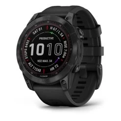 Garmin Fenix 7 Sapphire Solar Noir Titane Avec Bracelet Noir