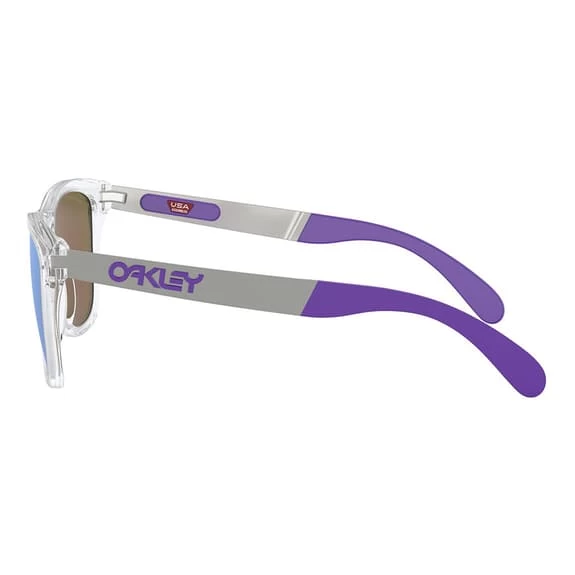 Lunettes Oakley Frogskins Mix Splatter Polished Clear Avec Verres Prizm Violet Polarized 5 Lunettes Oakley Frogskins Mix Splatter Polished Clear Avec Verres Prizm Violet Polarized – Image 3