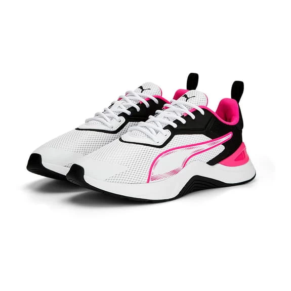 Chaussures Puma Infusion Blanc Noir Rose Femme 3 Chaussures Puma Infusion Blanc Noir Rose Femme